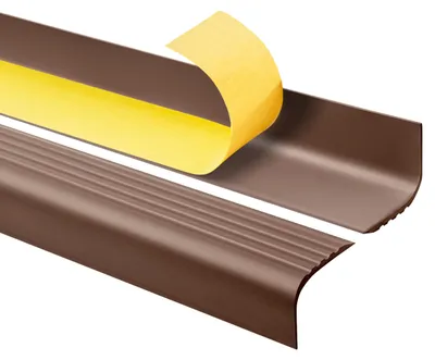 Produktbild von Treppenkantenprofil Selbstklebend 52x40 mm, Treppenprofil PVC für Treppenstufen, Treppenkantenschutz mit Rillen, Antirutsch, RGPT, bronze, 165 cm  - Quest