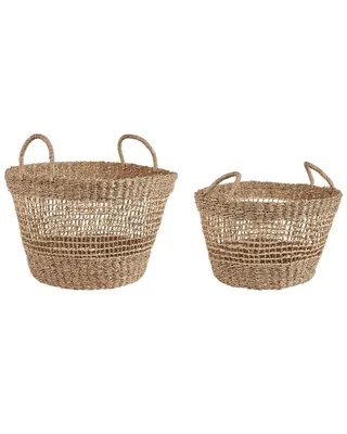 Produktbild von BELIANI Korb 2er Set Natürlich Seegras Groß Handgeflochtene Dekokörbe für Decken Handtücher Kuscheldecken Wohnzimmer Schlafzimmer Flur Bad