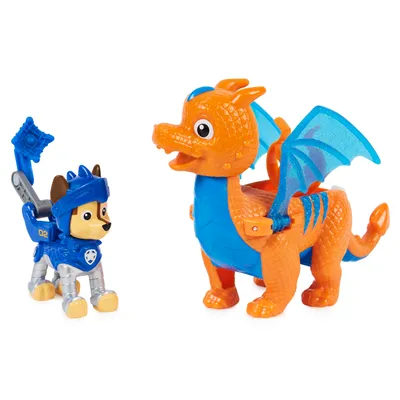 Produktbild von PAW Patrol , Rescue Knights Chase und Dragon Draco Actionfiguren-Set, Spielzeug geeignet für Kinder ab 3 Jahren, 3 Jahr(e), Mehrfarbig