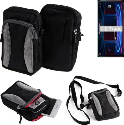 Produktbild von K-S-Trade Holster Schutz Hülle kompatibel mit Nubia RedMagic 5G Handy Hülle Gürteltasche Umhängetasche mit Zusatzfach schwarz