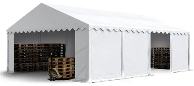 Produktbild von TOOLPORT Lagerzelt 5x8 m Zelthalle Unterstand Weidezelt PVC Plane 700 N wasserdicht in weiß