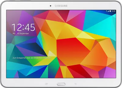 Produktbild von Samsung Galaxy Tab 4 SM-T530 25,7 cm (10,1 Zoll) 16 GB Tablet-PC - Wireless LAN - Quad-Core 1,20 GHz Prozessor - Weiss - Android 4.4 KitKat - 1,50 GB RAM - Multi-Touch 1280 x 800 16:10 Display - Bluetooth - Slate - microSD Memory Card Supported - GPS - Webcam - 3 Megapixel Kamera hinten - 6800 mAh
