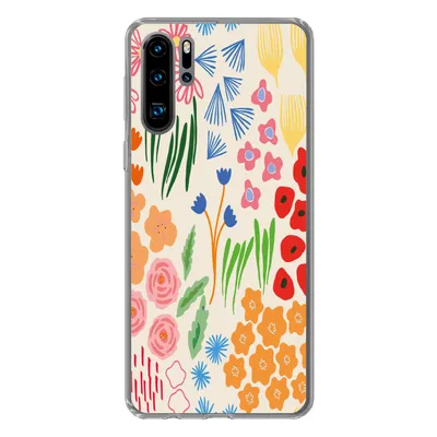 Produktbild von MuchoWow® Handyhülle Schutzhülle Hülle für Huawei P30 Pro Blumen - Muster - Feldblumen Silikon Softcase Handy Hülle - Schutzdeckel