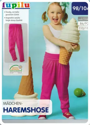 Produktbild von Mädchen Hose Haremshose LUPILU - Pink, 98/104 (Farbe: Pink, Größe: 98/104)