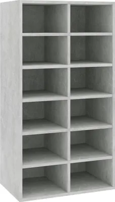 Obrázok produktu pre vidaXL Stojan na topánky betónový sivý 54x34x100,5 cm odvodený drevený výrobok