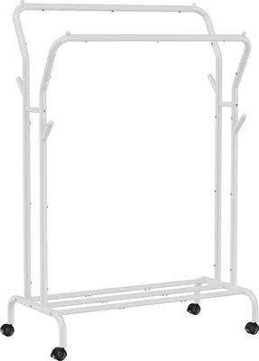 Obrázek produktu pro Věšák na oděvy na kolečkách 103,5 x 52,5 x 155 cm Bílý