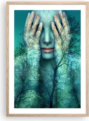 Produktbild von Gerahmtes Poster - Rahmen in heller Eiche - Frau Natur Grafik - 50x70 cm - Wand Bild - Wanddeko - Wandbilder - Wandposter - Bilderrahmen - Bilder - Kunstdruck - Wandbild - P2NPA50x70-4254