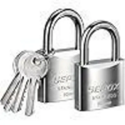 Produktbild von Vorhängeschloss für Außenbereich, gleichschließend, 2er Set, 50mm, Silber, wasserdicht, rostfrei