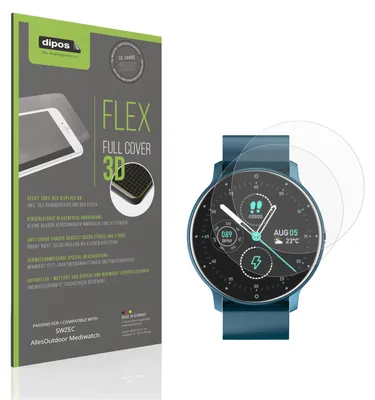 Image de 2x Full Cover mat Film pour SWZEC AllesOutdoor Mediwatch Film de protection ecrán