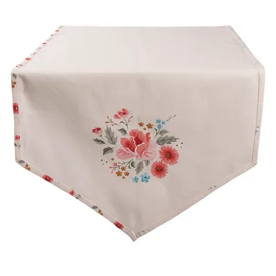 Produktbild von Clayre & Eef Tischläufer 50x160 cm Beige Baumwolle Rosen