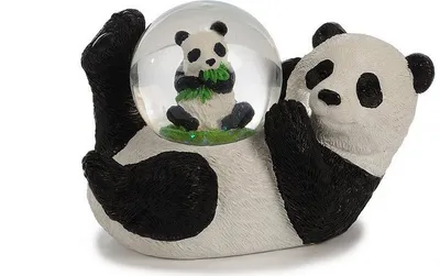 Produktbild von Glitzerkugel Panda 11 cm, Pandabär Schneekugel Tier Tiere Schneekugeln