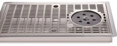 Image de Bac de récupération, bac d'égouttage en acier inoxydable, 430x245x30 mm avec arroseur