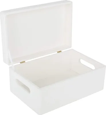 Produktbild von Creative Deco XL Große Weiße Holzkiste mit Deckel | 30 x 20 x 14 cm (+/- 1 cm) | Kiste Holzbox Erinnerungsbox Holz-truhe Aufbewahrungs-box Spielzeugkiste Kasten | Ideal für Spielzeuge und Werkzeuge