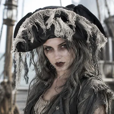 Produktbild von Zombie-Piratenhut für Erwachsene – Halloween Dreispitz mit Stofffetzen