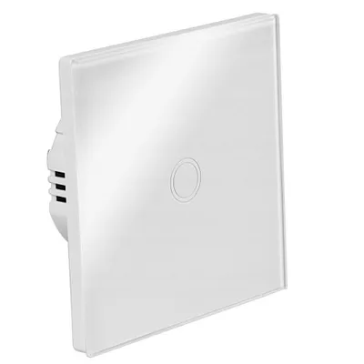 Zdjęcie produktu dla MasterLED RF, panel dotykowy do sterowania oświetleniem schodowym, 1-kanałowy, szklany, biały, 433 MHz, montaż wpuszczany, IP54