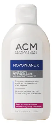 Zdjęcie produktu dla Laboratoire ACM, Novophane K, szampon do włosów, przeciwłupieżowy, dla skóry głowy z łupieżem, 300 ml
