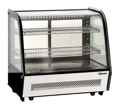 Produktbild von Bartscher DeliCool II, Merchandiser Kühlschrank, Freistehend, Schwarz, Weiß, Stahl, Schienen, 120 l
