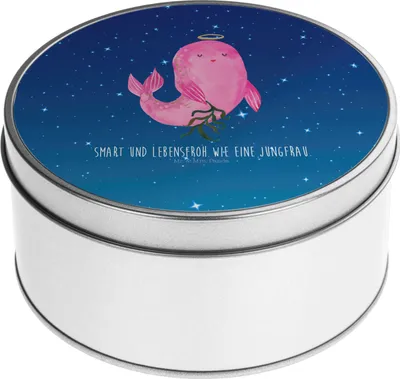 Produktbild von Mr. & Mrs. Panda Dose Sternzeichen Jungfrau - Sternenhimmel Blau - Geschenk, Geburtstag August, Aufbewahrungsdose, Jungfer, Keksdose, Vorratsdosen, Kaffeedose, keksdosen