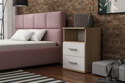 Produktbild von Nachttisch - Nachtkästchen - Nachtschrank - mit 2 Schublade - 48x35x65,5 cm B/T/H - Weiß - Beistelltisch für Schlafzimmer - Bettkommode