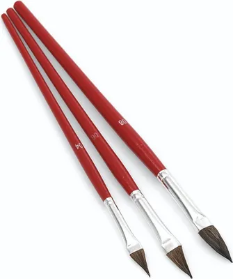 Immagine prodotto di Nölle 106-3595 Spazzole per ritocchi in capelli naturali misti, dimensioni 4,6,8, marrone, 3 pezzi (1 set)