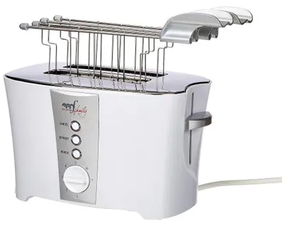 Immagine prodotto di Tostapane con pinze - 600 W - 2 scomparti - 7 livelli di doratura - Funzione scongelamento e riscaldamento