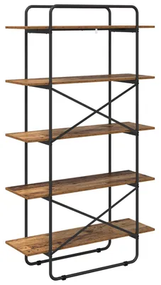 Obrázok produktu pre Knižnica, 5 políc, rozmer 100 x 35 x 175,5 cm, materiál: drevo dubové