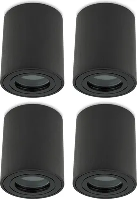 Produktbild von Sweet LED Aufbaustrahler Bad GU10 Alu schwarz IP44 deckenleuchte Aufbauspot 4er