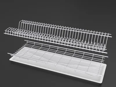 Produktbild von Klappbarer Geschirrtrockner 80 mit Ständer, weiß-metallic