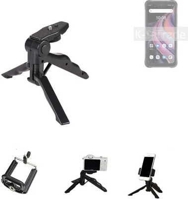 Produktbild von K-S-Trade Stativ Tisch-Ständer Dreibein Handy-Stativ Ständer kompatibel mit UMIDIGI Bison GT2 Pro Mini-Stativ Smartphone Tripod Handy-Stativ aus