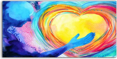 Produktbild von Coloray Acrylbild 140x70  Wandbild Acrylbilder Mensch und liebe Geist Herz