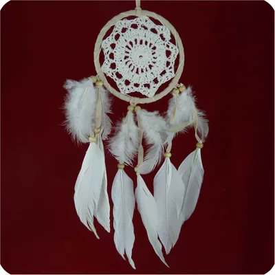 Obrázek produktu pro Lapač snů Lapač snů Windchime Feathers Dreams Dárková dekorace Závěsná háčkovaná 11 cm, motiv 2