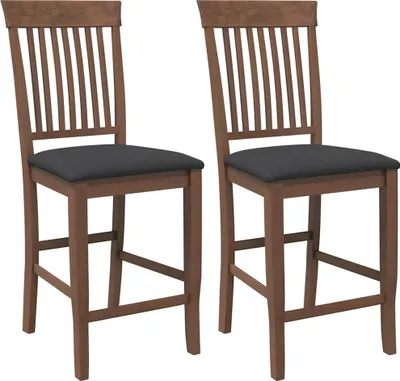 Immagine prodotto di Sgabelli da Bar con Cuscini 2pz Marrone Legno Massello di Hevea