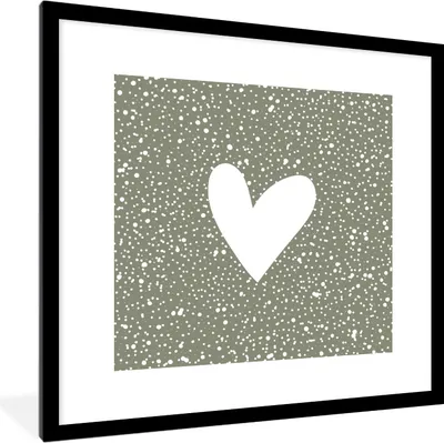 Produktbild von MuchoWow® Gerahmtes Poster Herz - Design - Liebe 40x40 cm - Poster mit Schwarzem Bilderrahmen Wandposter Rahmen Foto Bilder - Poster - Plakat im Rahmen