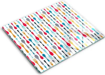 Produktbild von Abdeckung Glas - Küchenabdeckung - 60x52 cm - Abdeckplatte -Löffelillustration