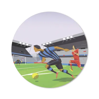 Produktbild von MuchoWow® Mauspad Mousepad Eine Illustration von Spielern, die in einem Stadion Fußball spielen - Junge - Mädchen - Kinder 20x20 cm - Mousepads - Maus Mat - Pad - Mausunterlage - Schreibtischmatte