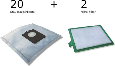 Immagine prodotto di 20 sacchetti + 2 microfiltri per AEG ESSENSIO AEO 5460 5410