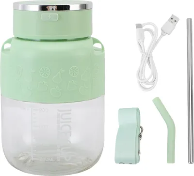Obrázek produktu pro Přenosný odšťavňovač, 800 ml, dobíjecí, odnímatelný, elektrický odšťavňovací mixér do kanceláře, posilovny, domácnosti, na cesty, ekologický