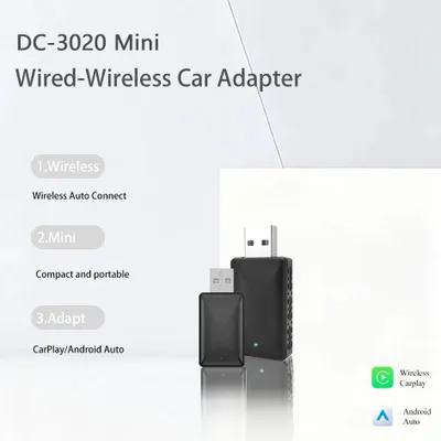 Obrázek produktu pro 2-v-1 Bezdrátový CarPlay a Android Auto – USB adaptér – Inteligentní box – Kabel na bezdrátové připojení – Automatické připojení – Pro autorádia