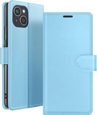 Obrázek produktu pro Zanaé, Peněženkové pouzdro se stojánkem pro Apple iPhone 15 Plus, nebesky modré