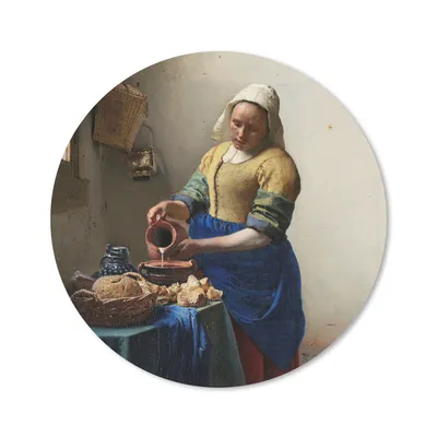 Produktbild von MuchoWow® Mauspad Mousepad Das Milchmädchen - Gemälde von Johannes Vermeer 50x50 cm - Mousepads - Maus Mat - Pad - Mausunterlage - Vinyl