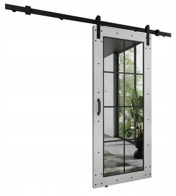Produktbild von KierMoebel Schiebetür Komplettset LOFT ADIO 6 Weiß 86x205x3,2 cm, Wohnzimmer Schiebetür