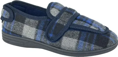 Produktbild von Zedzzz - Herren Hausschuhe "Peter", Kariert DF2358 (42 EU) (Marineblau)