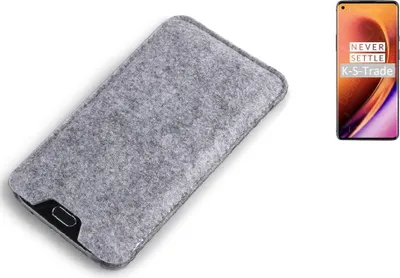 Produktbild von K-S-Trade Filz Handyhülle kompatibel mit OnePlus 8 Pro Schutzhülle Filztasche Filz Tasche Case Sleeve Handy Hülle Filzhülle grau