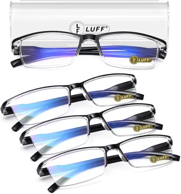 Imagen del producto de Gafas de lectura con aumento de 1.5x, filtro anti-luz azul, ultraligeras, portátiles, ideales para trabajar con pantallas