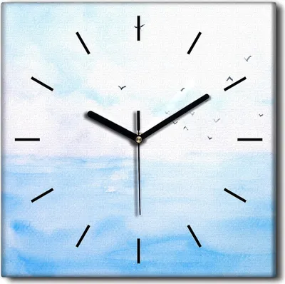 Produktbild von Coloray Uhr auf Leinwand 30x30 cm Wand Uhr Dekoration Wohnzimmer Segeltuch schwarze Hände -Aquarelle