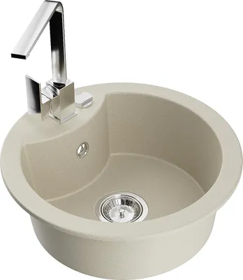 Immagine prodotto di Mexen Diego lavello in granito 1-vasca con miscelatore da cucina Rita, beige - 6512-69-670300-00