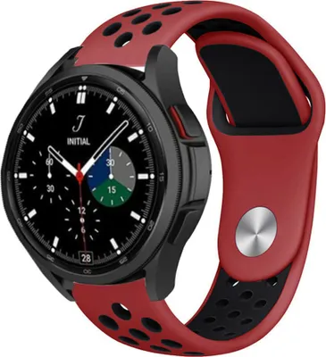 Produktbild von Strap-it Samsung Galaxy Watch 4 Classic 42mm Sportarmband (Rot/Schwarz)