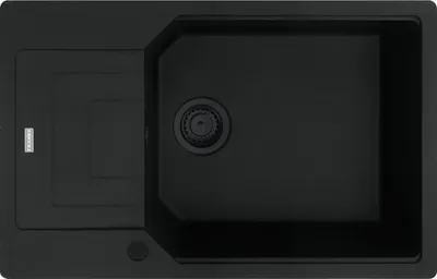 Produktbild von Franke Spüle URBAN UBG 611-78 XL in BLACK MATT - BLACK COLLECTION mit Excenterbedienung Drehknopf Edelstahl / Ausschnittmaß 760 x 480 mm / Granitspüle
