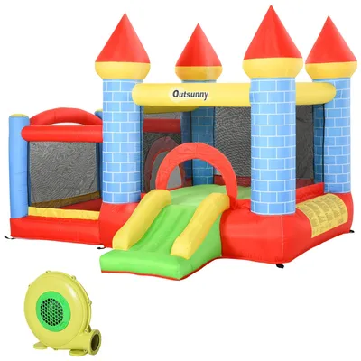 Produktbild von Aufblasbare Hüpfburg - Mit Rutsche und Pool - Für 3 Kinder - Gebläse inklusive - Oxford-Gewebe - Ab 14 Jahren