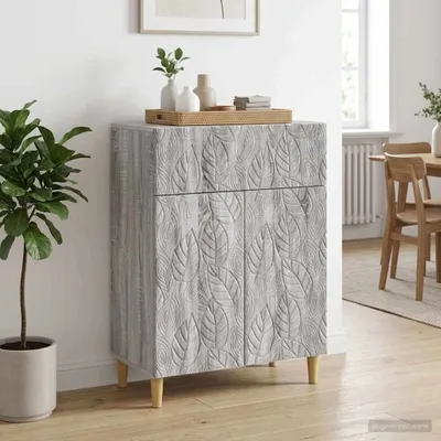 Zdjęcie produktu dla Komoda vidaXL, szara, Sonoma, 66 x 34,5 x 90 cm, materiał drewnopochodny